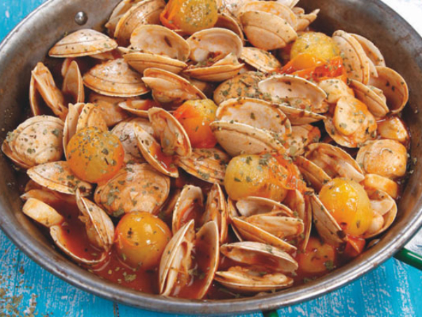 Amêijoas-com-tomatinhos